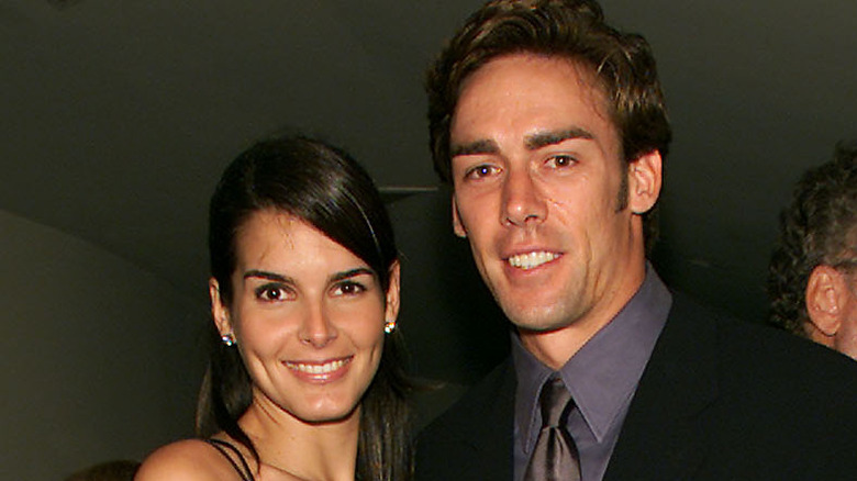 Angie Harmon, Jason Sehorn at Armani gala in 2000