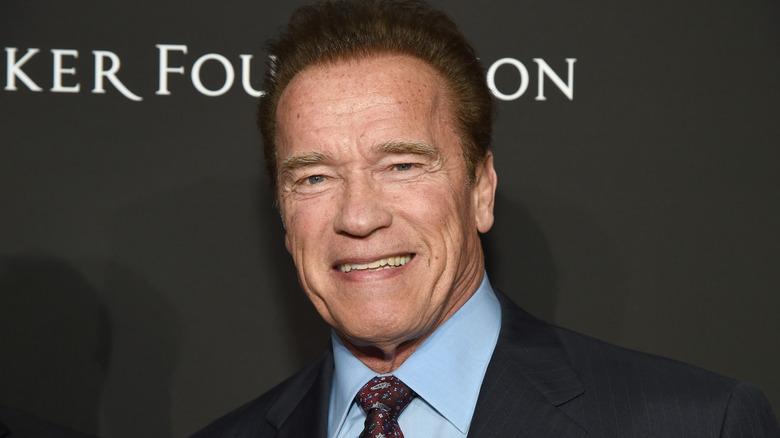 Arnold Schwarzenegger with a half smile