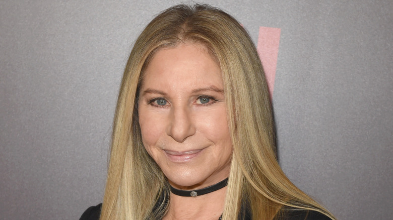 Barbra Streisand with a choker necklace