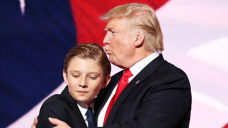 Donald Trump hugging Barron