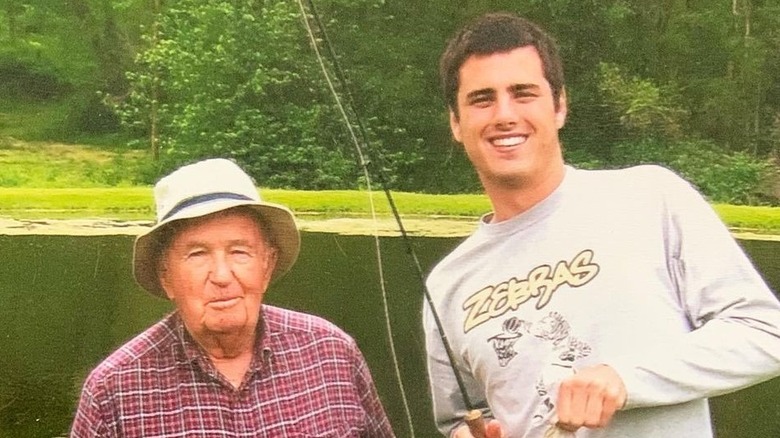 Teen Ben Higgins fishing grandfather