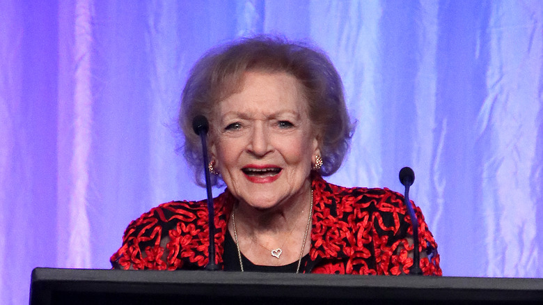 Betty White at podium