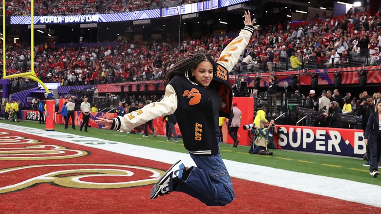 Blue Ivy Carter attends the 2024 Super Bowl