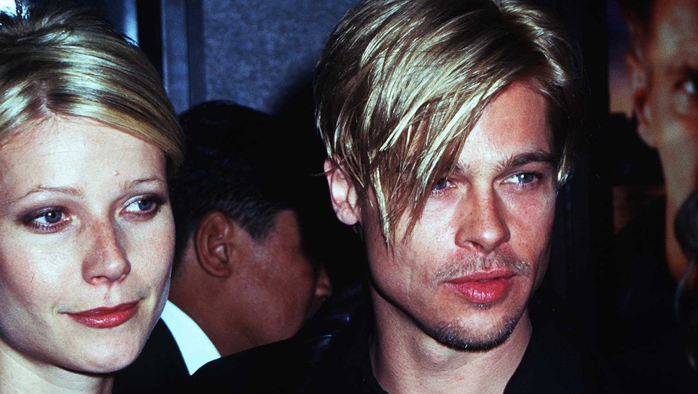 Brad Pitt and Gwyneth Paltrow with similar hairstyles