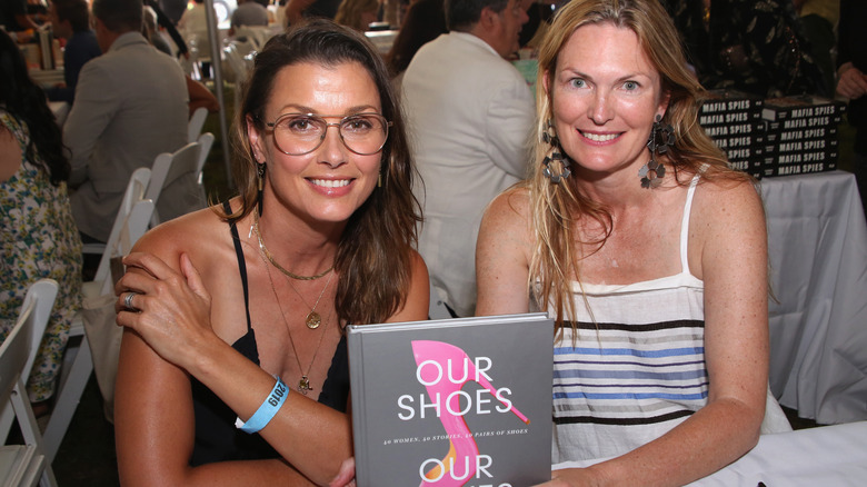 Bridget Moynahan and Amanda Benchley attending the East Hampton Library's 15th Annual Authors Night BenefitAmanda Benchley, Bridget Moynahan and Booth Moore speak onstage during Saks Beverly Hills Celebrates Our Shoes, Our Selves Book Launch