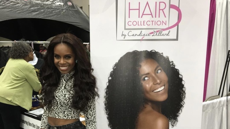 Candiace Dillard, promoting her Prima Hair Collection business