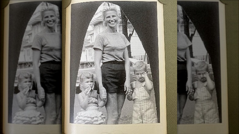 Christie Brinkley as a child with her mother and brother