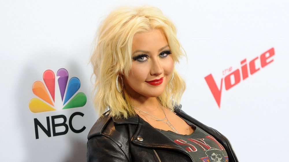 Christina Aguilera on "The Voice" Season 8 red carpet