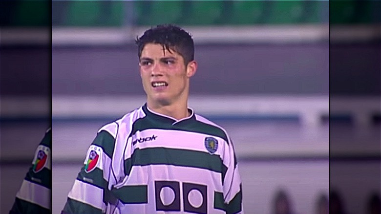 Cristiano Ronaldo playing soccer as a teen