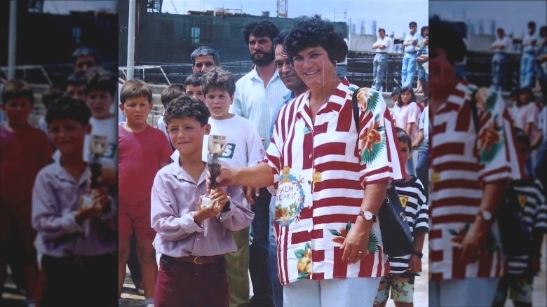 Cristiano Ronaldo with his mother