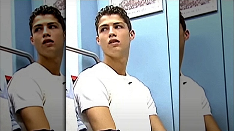 Cristiano Ronaldo on a train