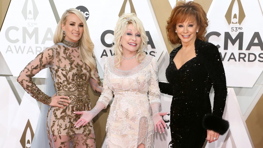 Carrie Underwood, Dolly Parton, and Reba McEntire at the 2019 CMA Awards