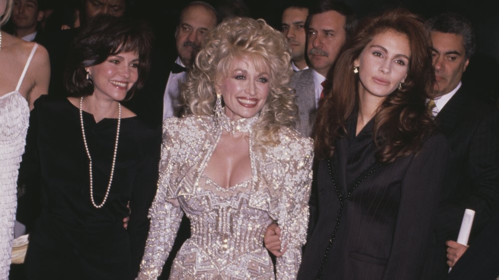 Sally Field, Dolly Parton, Julia Roberts at the Steel Magnolias premiere in 1989