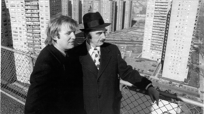 Donald, Fred Trump on a rooftop