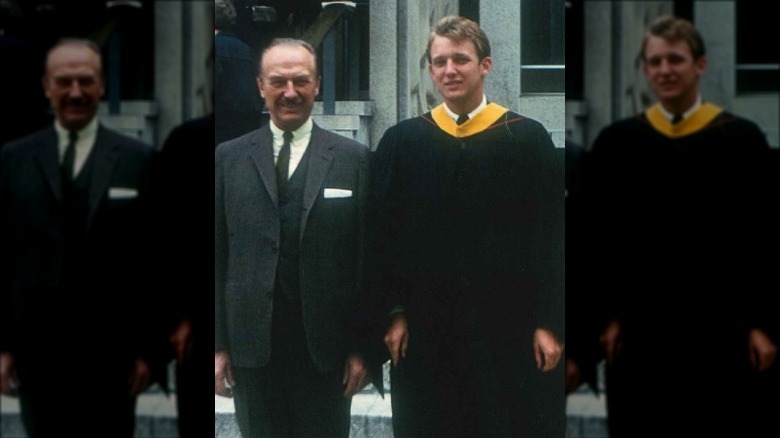 Donald Trump with father at graduation