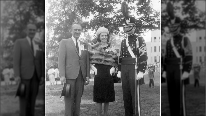 Donald Trump in uniform with parents