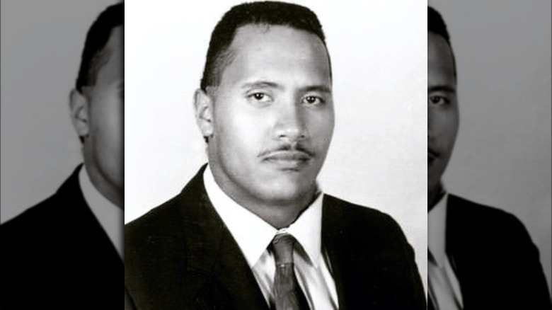 Dwayne Johnson in a suit