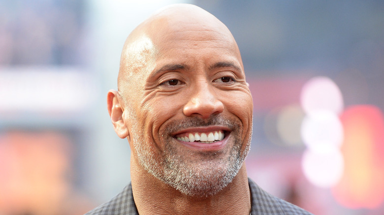 Dwayne Johnson with a gray beard