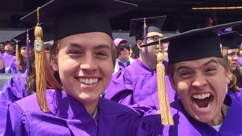 The Sprouses smiling at graduation