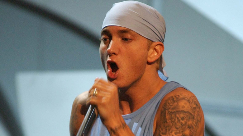 Eminem performing in 2002