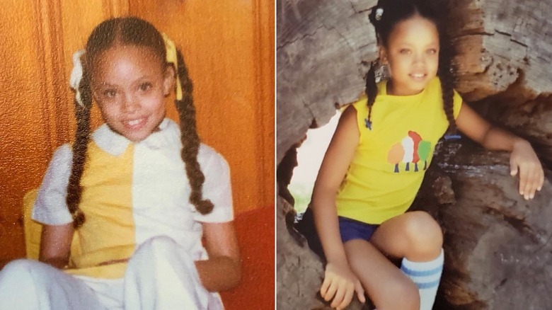 Gizelle Bryant as a child, side by side photos of her