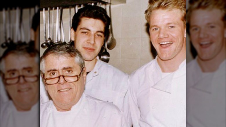  Albert Roux, Thierry Busset, and Gordon Ramsey taking a photo