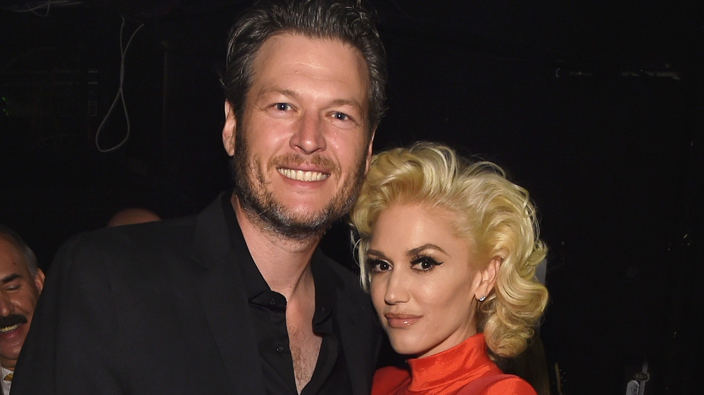 Gwen Stefani and Blake Shelton smiling