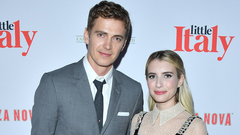 Hayden Christensen and Emma Roberts smiling 