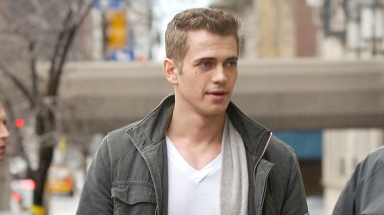 Hayden Christensen on the set of Jumper