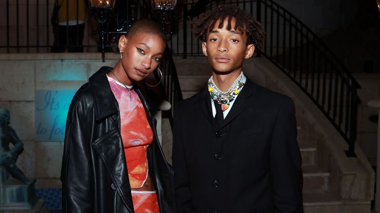 Jaden and Willow Smith posing