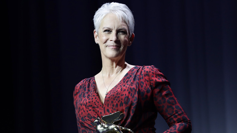 Jamie Lee Curtis with her lifetime achievement award