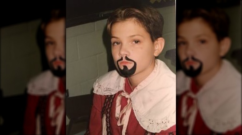 Jared Padalecki as a child with drawn-on goatee