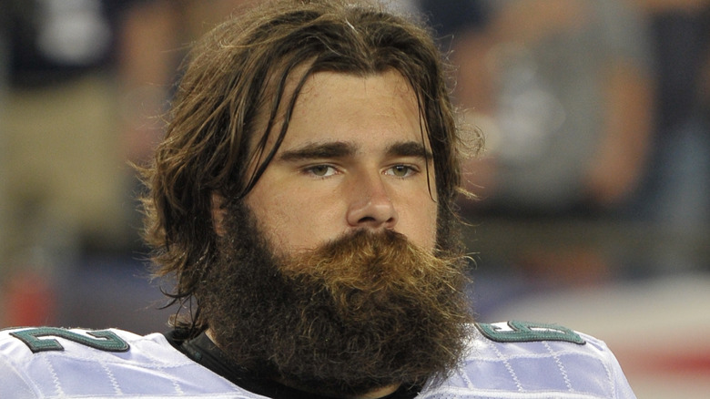 Jason Kelce standing on the sidelines