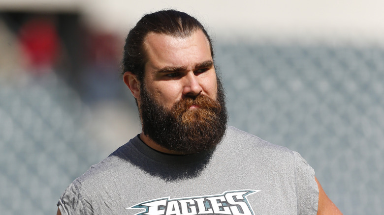 Jason Kelce at a practice session in 2014