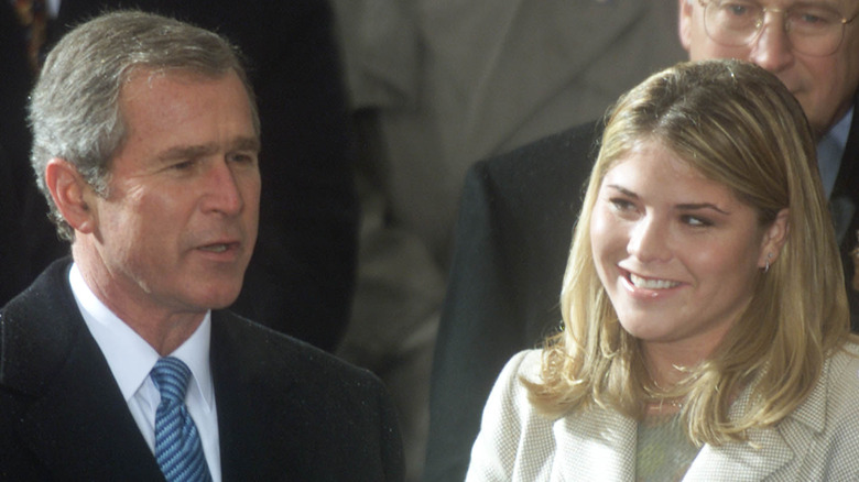 George W. Bush and Jenna Bush at 2001 Inauguration 