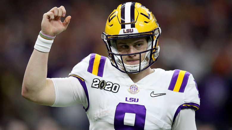 Joe Burrow playing for LSU