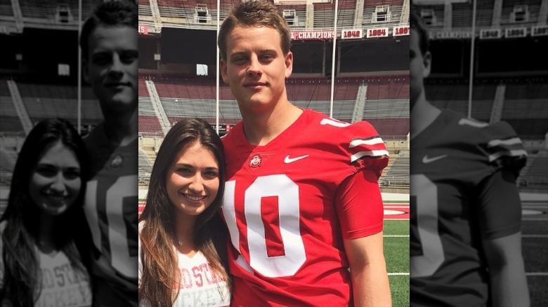 Olivia Holzmacher and Joe Burrow smiling