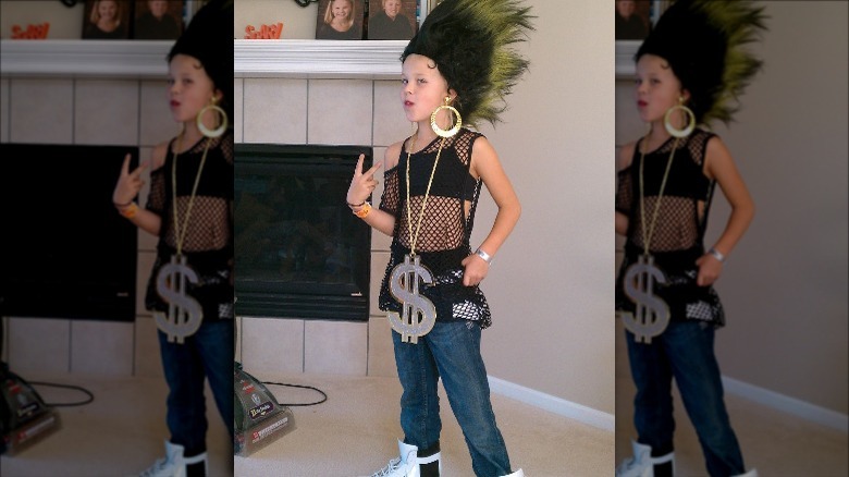 JoJo Siwa dressed in a hip-hop inspired outfit as a child.