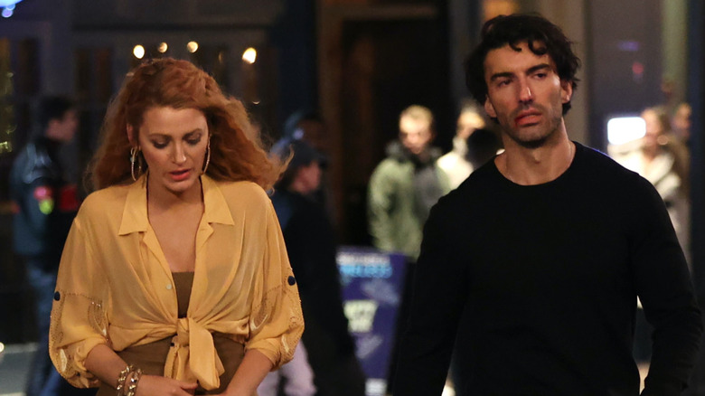 Blake Lively and Justin Baldoni walking