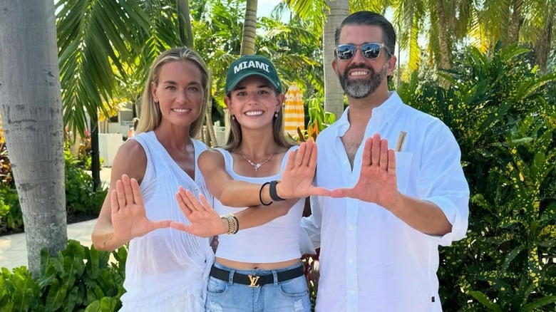 Kai Trump poses in Miami Hurricanes swag