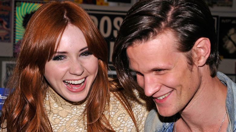 Karen Gillan Matt Smith laughing