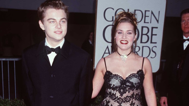 Leonardo Di Caprio, Kate Winslet posing