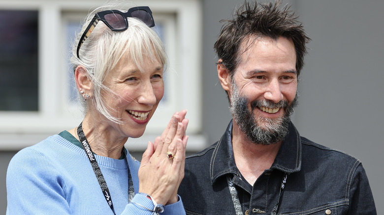 Keanu Reeves and Alexandra Grant together at the MotoGP in Germany in 2024