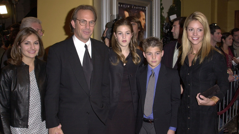 Kevin Costner with Joe, Annie, Lily and Christine Costner