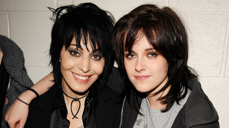 Joan Jett and Kristen Stewart posing