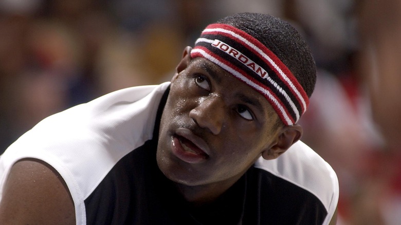 LeBron James on the court in April 2003.