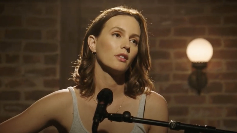 Leighton Meester playing guitar and singing