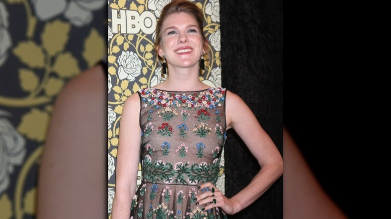 lily rabe sheer floral dress golden globes