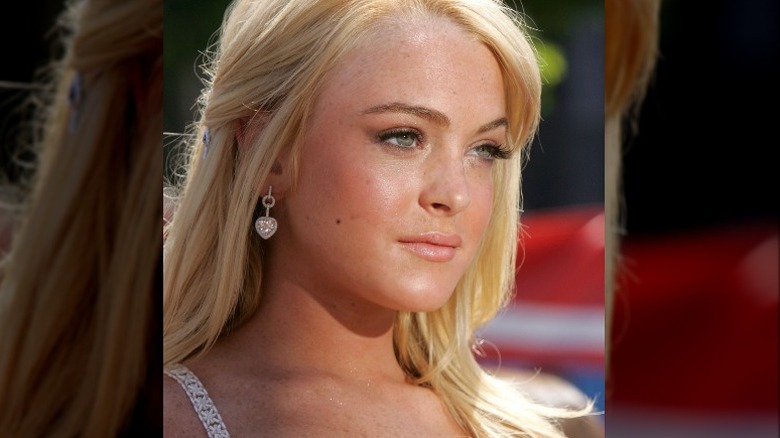 Lindsay Lohan looking solemn