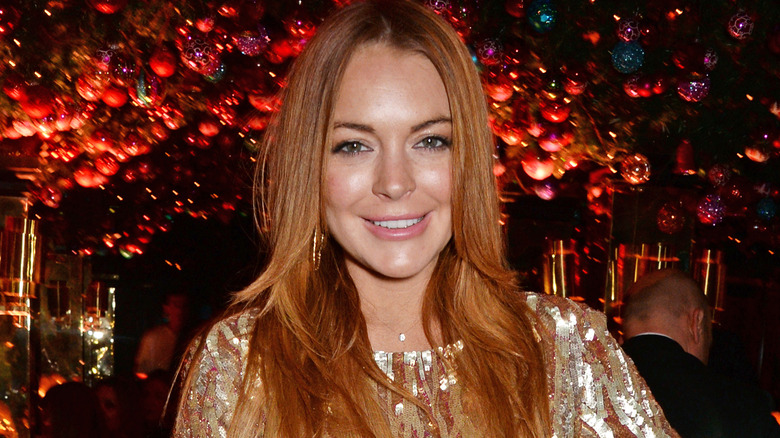 Lindsay Lohan posing at an event